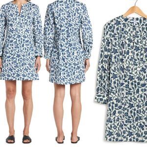 DEREK LAM 10 CROSBY Cotton Blend Kasha Floral Shift Mini Dress Size 4 NWT